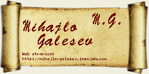 Mihajlo Galešev vizit kartica